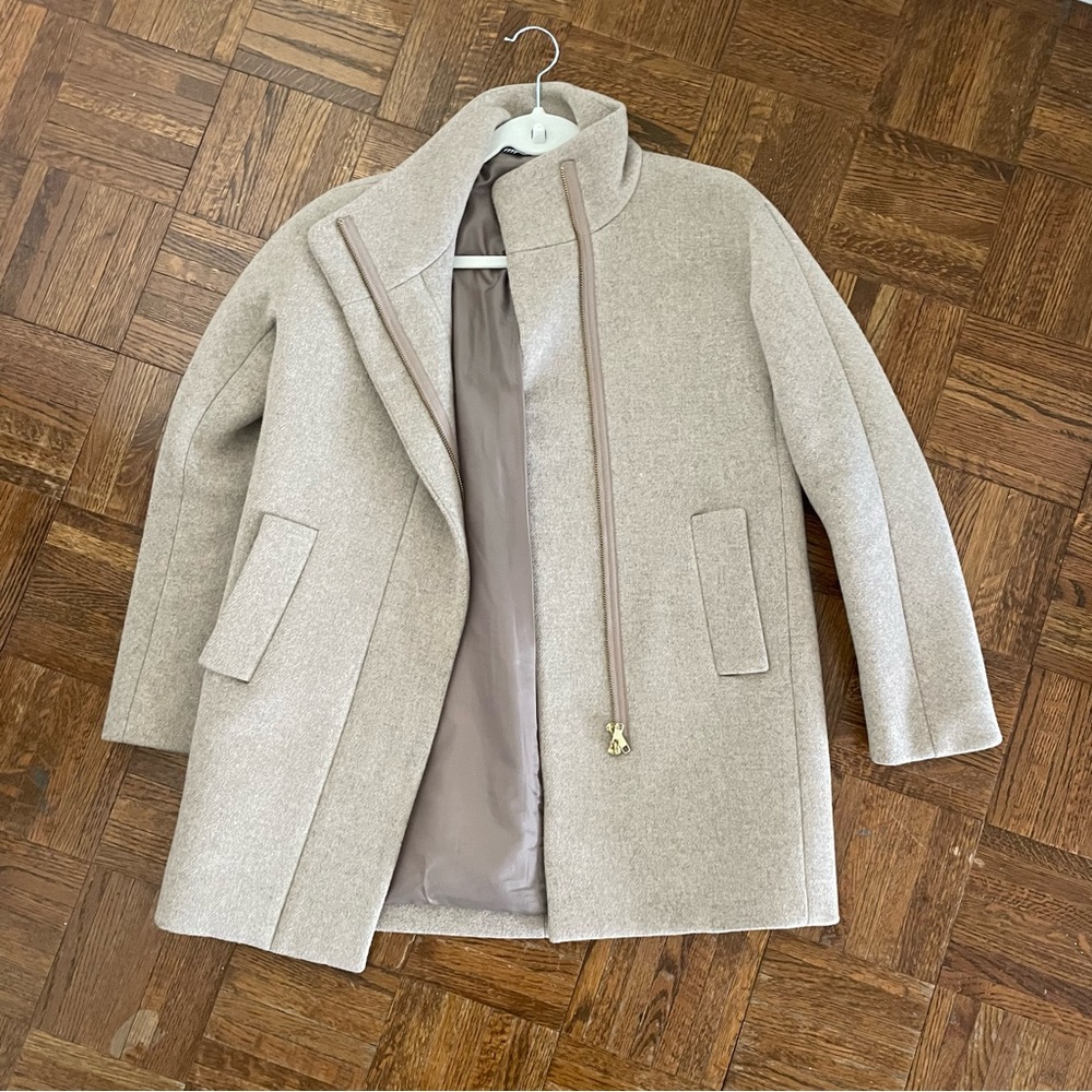Jcrew zip up wool blend coat